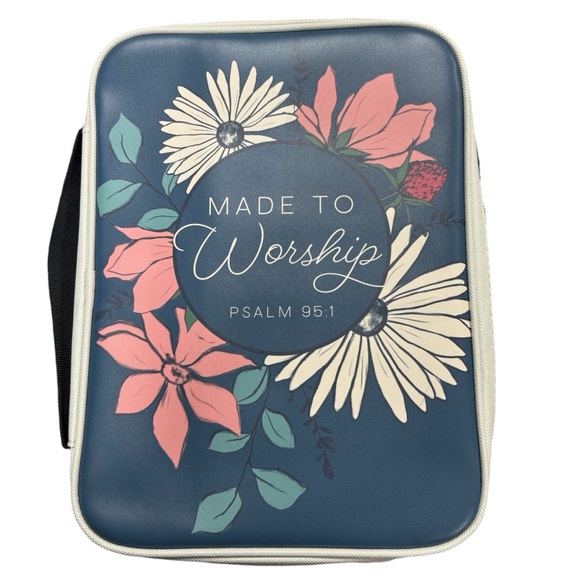 Handbags - MADE TO WORSHIP Floral Themed Bible Cover w/ Psalm 95:1 Scripture-- NWOT